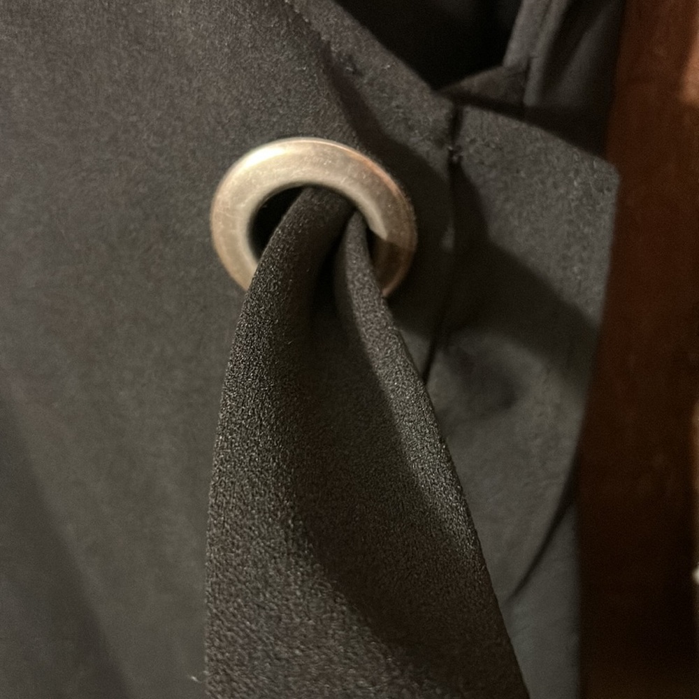 Blue Blush Black Wrap Dress with Grommet sz L - Picture 3 of 9